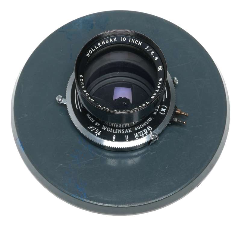 Raptar Telephoto Wollensak 10 inch f/5.6 lens with shutter and board