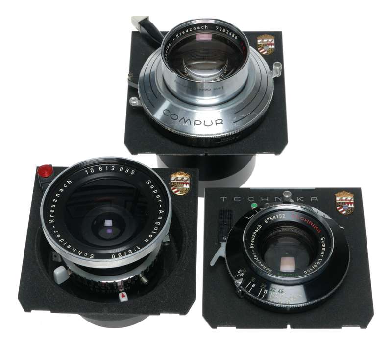 Linhof Technica IV 4x5 film camera 3 lenses grip cable finder backs set