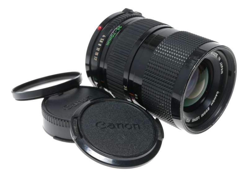 Canon Zoom Lens FD 35-70mm 1:4 classic film camera lens filter caps