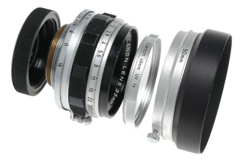Canon Lens LTM 35mm 1:1.5 fast wide vintage M39 Leica screw mount 1.5/35