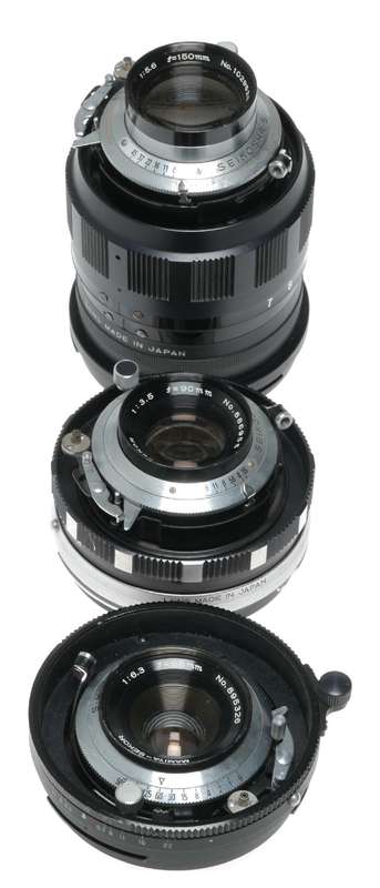 Mamiya Universal Press film Camera set 3 lenses 3 backs viewfinder vintage set