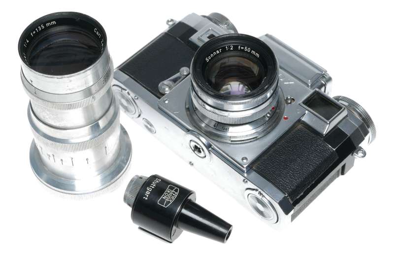 Contax IIIa Zeiss Rangefinder 35mm film camera Sonnar 2/50mm 4/135mm set