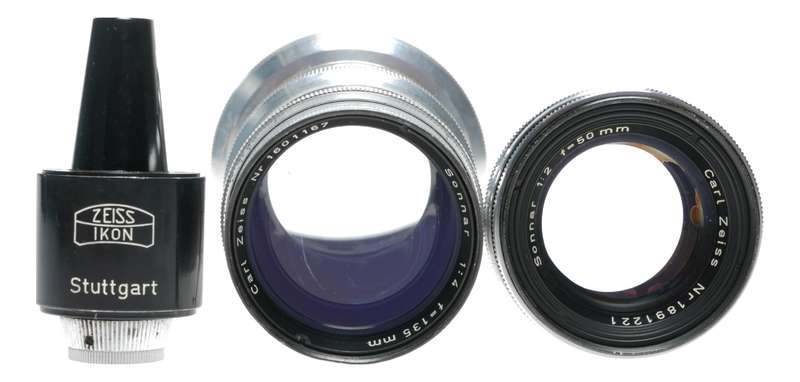 Contax IIIa Zeiss Rangefinder 35mm film camera Sonnar 2/50mm 4/135mm set