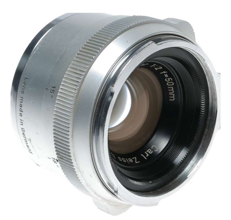 Planar 2/50 Zeiss Contarex vintage film lens f/2 50mm chrome f=50mm
