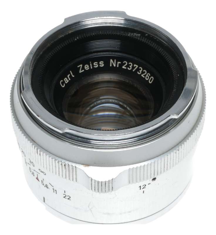 Planar 2/50 Zeiss Contarex vintage film lens f/2 50mm chrome f=50mm