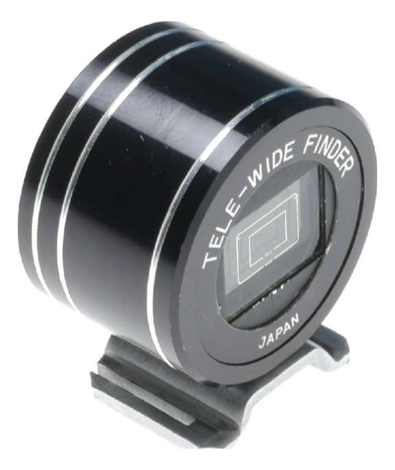 Black Tele-Wide Finder cold shu mounted for 35mm vintage film camera