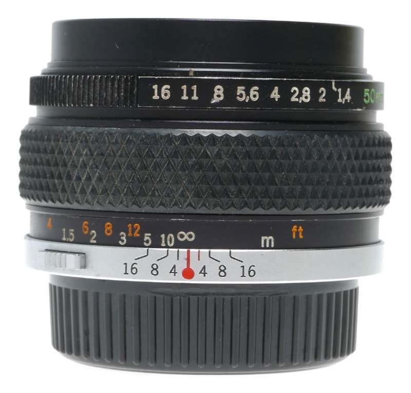 Olympus Auto-S 1:1.4 f=50mm Zuiko OM-System Vintage 35mm film lens f/1.4