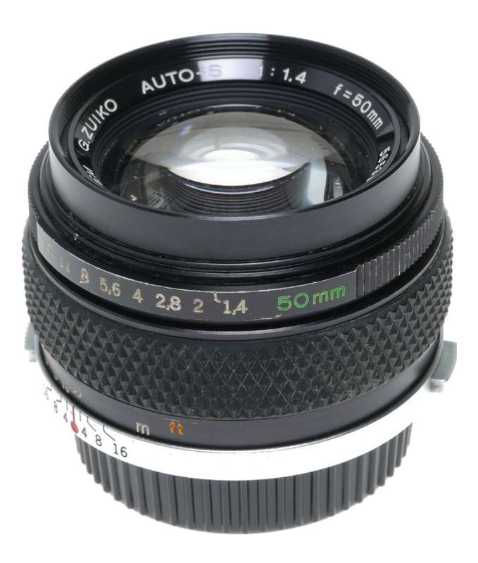 Olympus Auto-S 1:1.4 f=50mm Zuiko OM-System Vintage 35mm film lens f/1.4