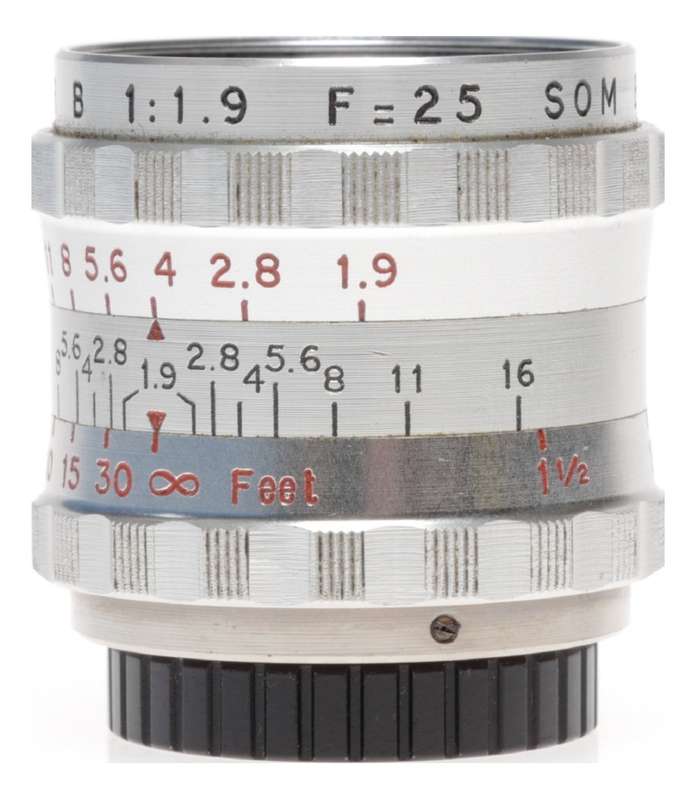 SOM Berthiot Cinor B 1:1.9 F=25 for 16mm Cine Camera Lens