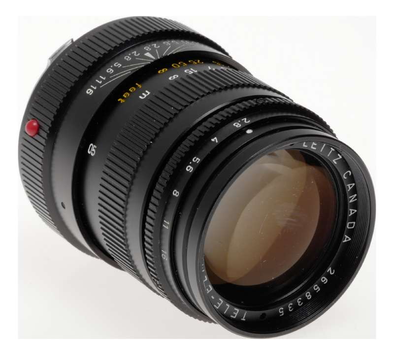 Leitz Tele-Elmarit 1:2.8/90 Leica M Lens 12575 Hood Caps