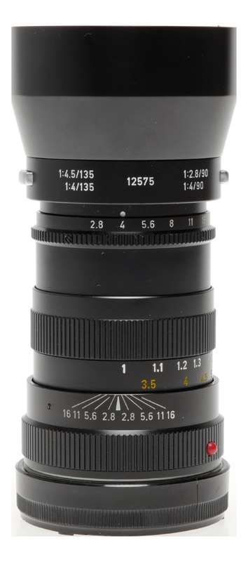 Leitz Tele-Elmarit 1:2.8/90 Leica M Lens 12575 Hood Caps