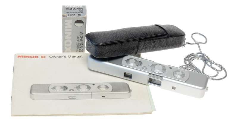 Minox C Subminiature 8x11 Spy Camera Measuring Chain Agfapan Film
