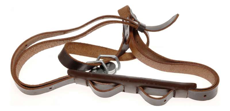 Leica Teleyt Leather Neck Strap Double Screw Mount Rare