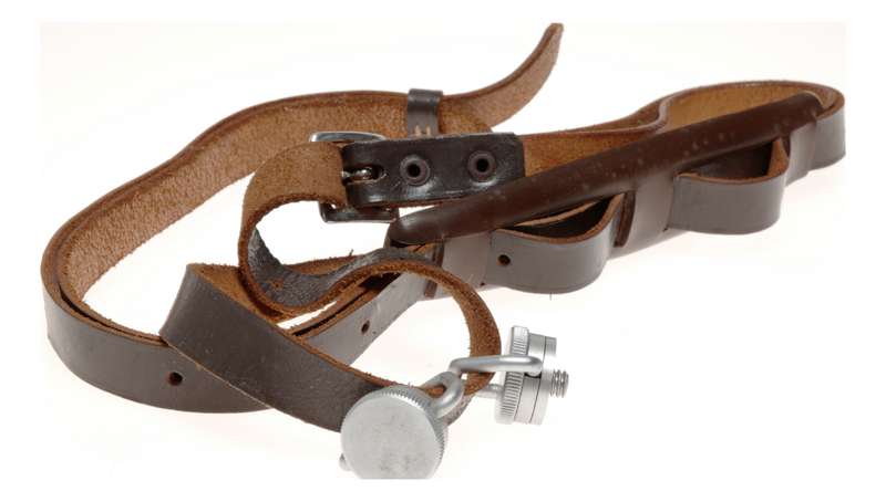 Leica Teleyt Leather Neck Strap Double Screw Mount Rare