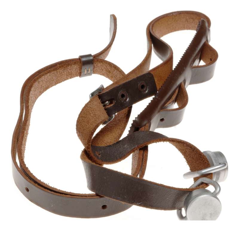 Leica Teleyt Leather Neck Strap Double Screw Mount Rare