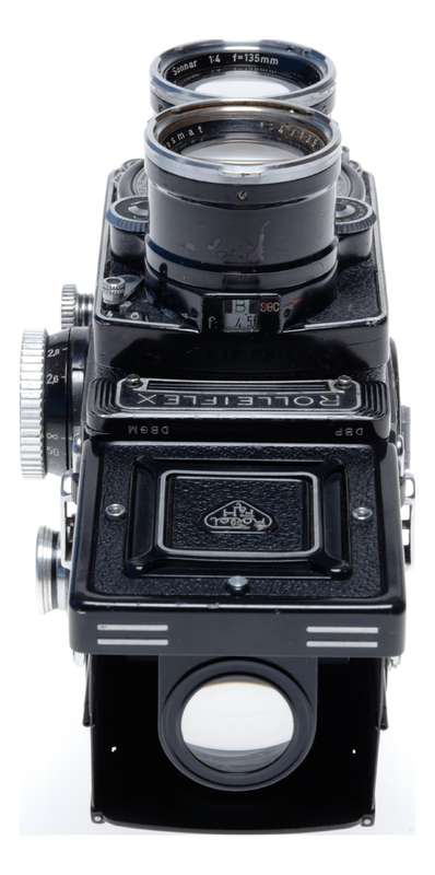 Tele Rolleiflex Type 1 6x6 Film TLR Camera Sonnar f/4 135mm Serviced