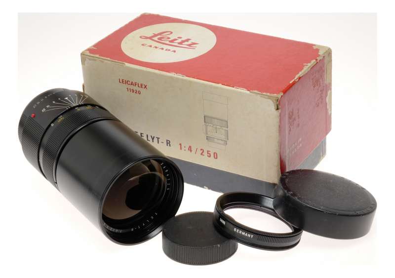Leica Telyt-R 11920 4/250 SLR camera lens boxed f/4 f/250mm Leicaflex