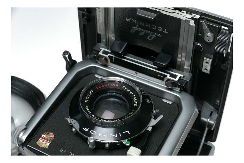 Linhof Super Technika IV 4x5 field camera Symmar 5.6/150mm lens Grip set