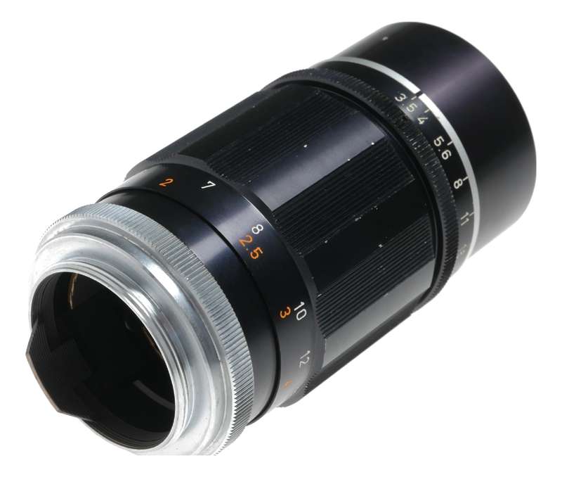 Canon Lens 135mm f3.5 Black housing RF coupled M39 LTM screw mount 3.5/135mm