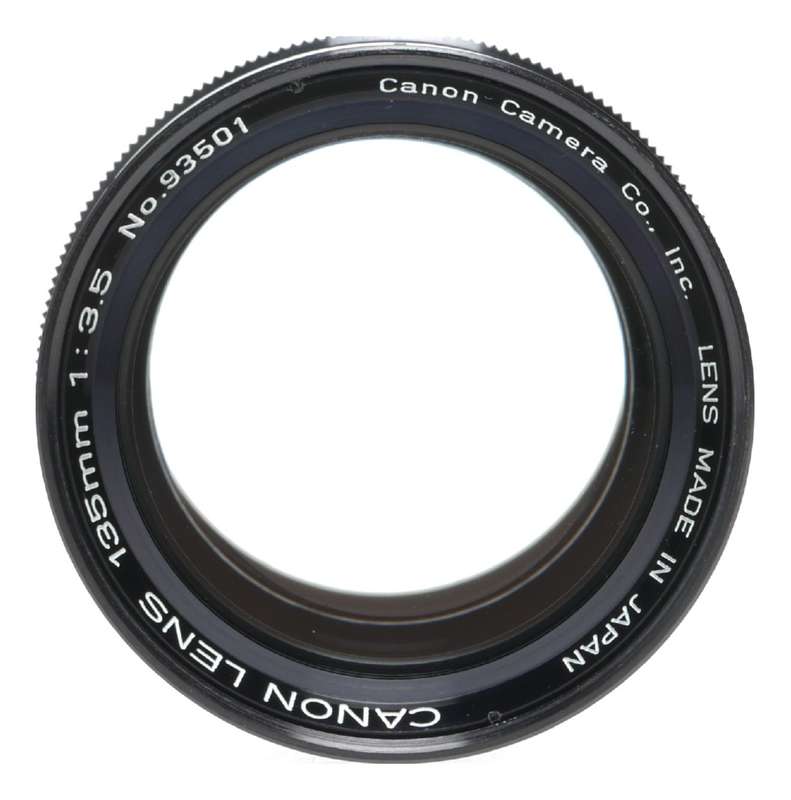 Canon Lens 135mm f3.5 Black housing RF coupled M39 LTM screw mount 3.5/135mm