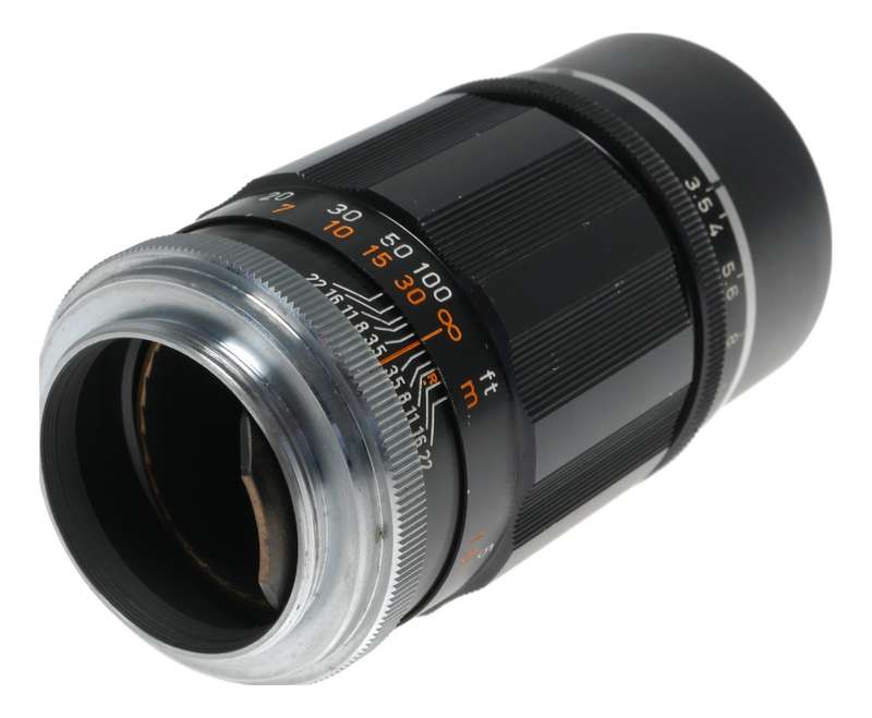 Canon Lens 135mm f3.5 Black housing RF coupled M39 LTM screw mount 3.5/135mm