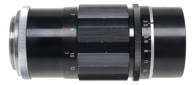 Canon Lens 135mm f3.5 Black housing RF coupled M39 LTM screw mount 3.5/135mm