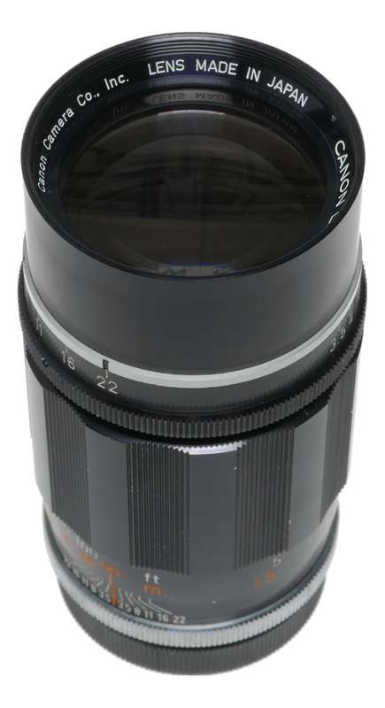 Canon Lens 135mm f3.5 Black housing RF coupled M39 LTM screw mount 3.5/135mm