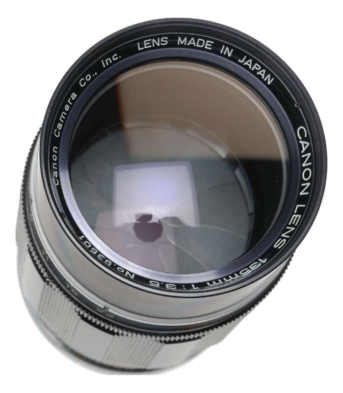 Canon Lens 135mm f3.5 Black housing RF coupled M39 LTM screw mount 3.5/135mm