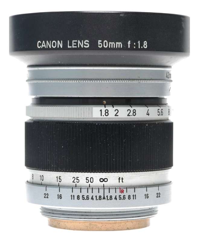 Canon lens 50mm 1:1.8 RF coupled M39 LTM Leica screw mount 1.8/50 set