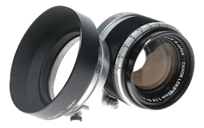 Canon lens 50mm 1:1.8 RF coupled M39 LTM Leica screw mount 1.8/50 set