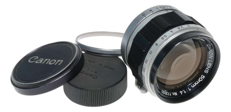 Canon lens 50mm 1:1.4 RF coupled M39 LTM Leica screw mount 1.4/50 Prime