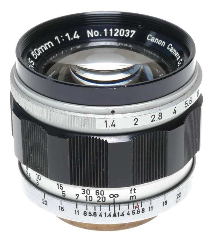 Canon lens 50mm 1:1.4 RF coupled M39 LTM Leica screw mount 1.4/50 Prime