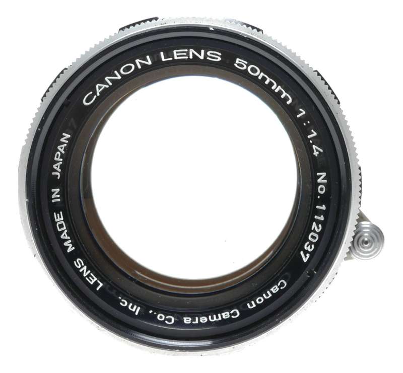 Canon lens 50mm 1:1.4 RF coupled M39 LTM Leica screw mount 1.4/50 Prime
