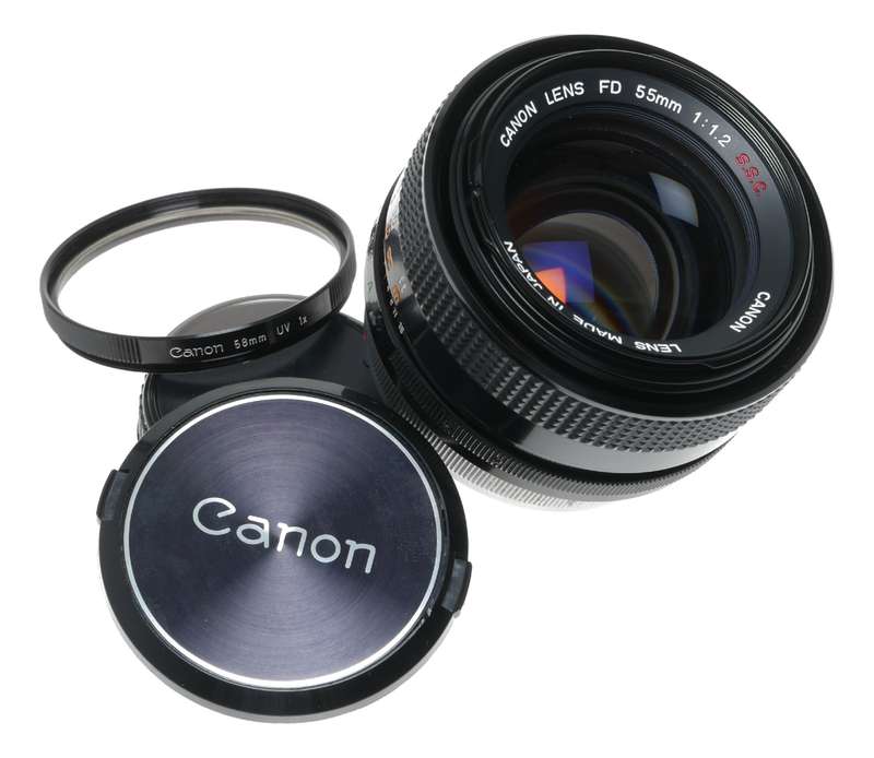 Canon Lens FD 55mm 1:1.2 S.S.C vintage 35mm SLR film camera lens 1.2/55