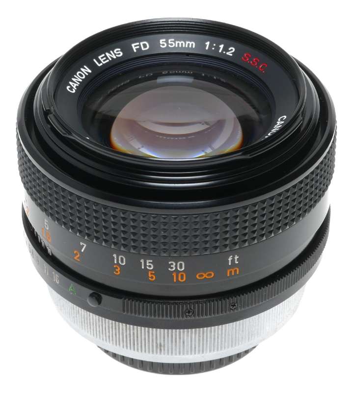 Canon Lens FD 55mm 1:1.2 S.S.C vintage 35mm SLR film camera lens 1.2/55