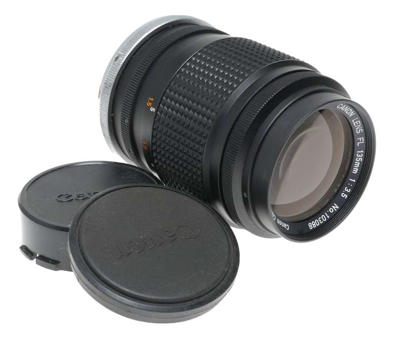 Canon Lens FL 135mm 1:3.5 vintage 35mm SLR film camera lens 3.5/135