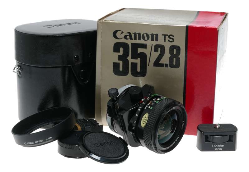 Canon TS 35/2.8 S.S.C Shift lens 35mm f2.8 vintage film set museum condition