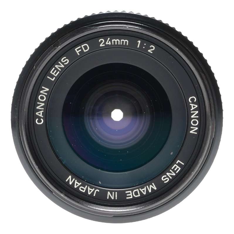 Canon Lens FD 24mm 1:2 vintage 35mm film SLR camera lens 2/24 caps filter