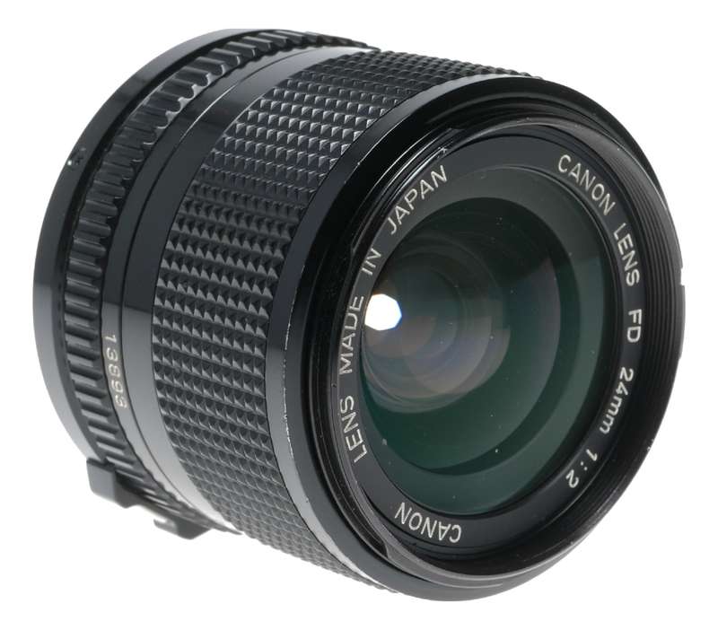 Canon Lens FD 24mm 1:2 vintage 35mm film SLR camera lens 2/24 caps filter