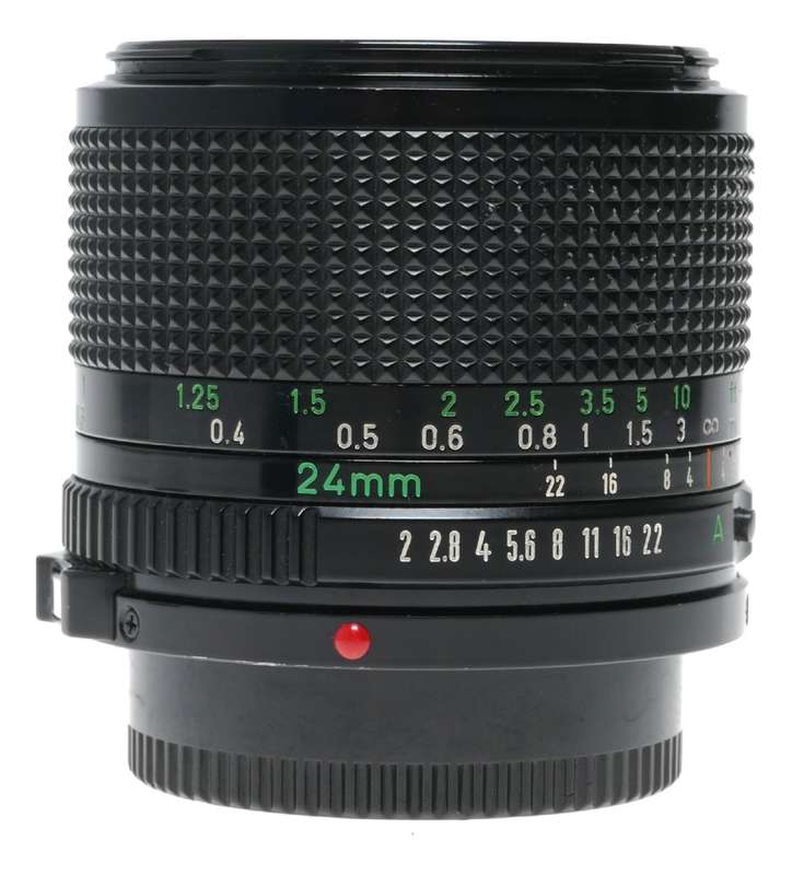 Canon Lens FD 24mm 1:2 vintage 35mm film SLR camera lens 2/24 caps filter