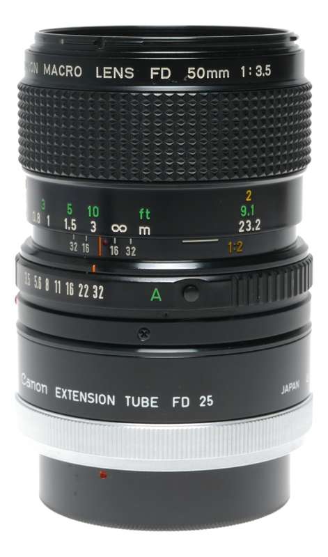 Canon Lens FD Macro 50mm 1:3.5 Antique 35mm film camera lens 3.5/50