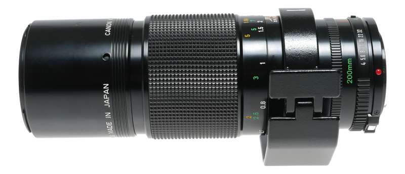 Canon Lens FD 200mm 1:4 vintage 35mm film camera lens 4/200 Museum