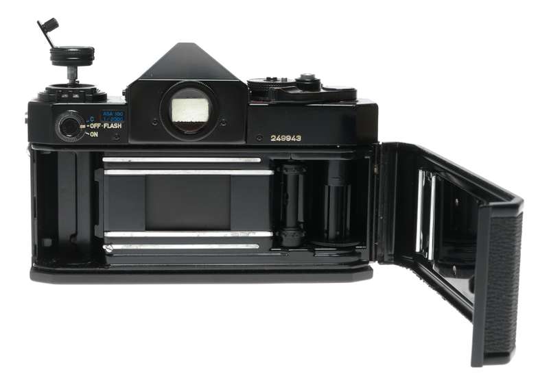 Canon F-1 SLR black 35mm film camera FD 1.8 F=50mm case cap set