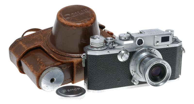 Canon II-S2 rangefinder camera 50mm f3.5 lens vintage 35mm film rare RED X