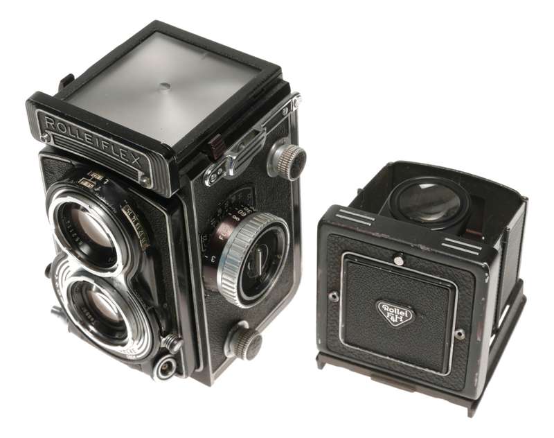 Rolleiflex 3.5/75mm Tessar Zeiss lens TLR vintage medium format film camera