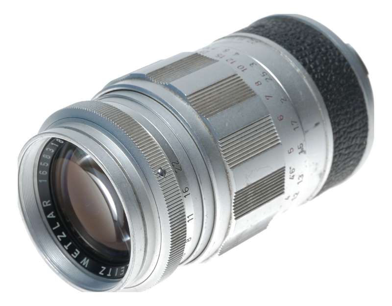 Elmarit 2.8/90mm Leica M Leitz camera lens with hood caps and filter set