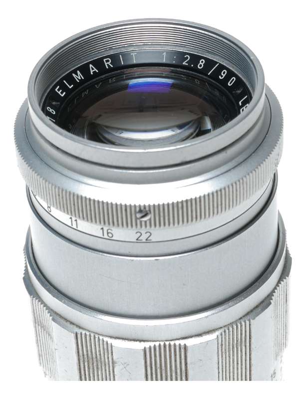 Elmarit 2.8/90mm Leica M Leitz camera lens with hood caps and filter set