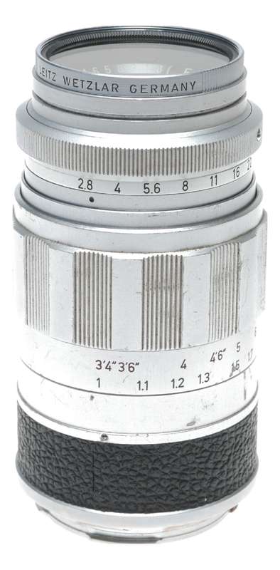 Elmarit 2.8/90mm Leica M Leitz camera lens with hood caps and filter set