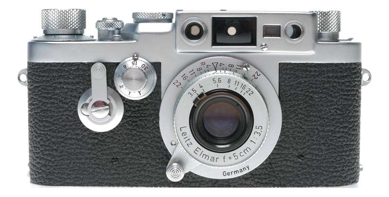 Leica IIIG camera body 35mm rangefinder Red scale Elmar f=5cm 1:3.5 lens