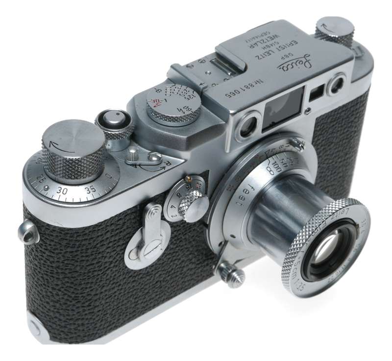 Leica IIIG camera body 35mm rangefinder Red scale Elmar f=5cm 1:3.5 lens